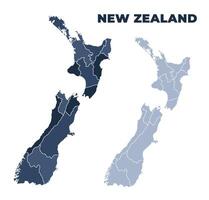 New Zealand political map with states border outline vector