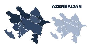 Azerbaijan political map with states border outline vector