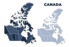 Canada political map with states border outline vector