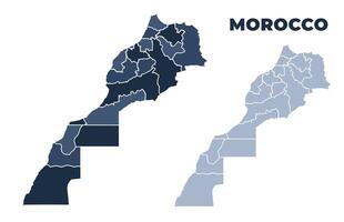 Morocco political map with states border outline vector