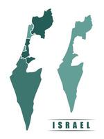 Israel simple flat political map with states border vector