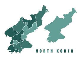 North Korea simple flat political map with states border vector