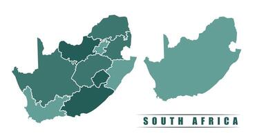 South Africa simple flat political map with states border vector