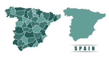 Spain simple flat political map with states border vector