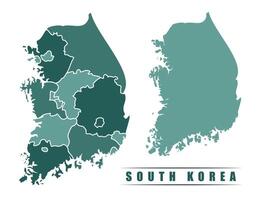 South Korea simple flat political map with states border vector