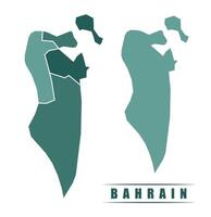 Bahrain simple flat political map with states border vector