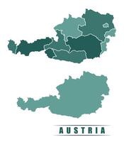 Austria simple flat political map with states border vector