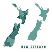 New Zealand simple flat political map with states border vector