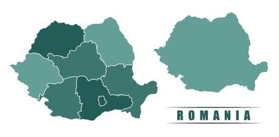 Romania simple flat political map with states border vector