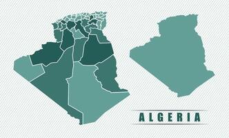 Algeria simple flat political map with states border vector