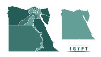Egypt simple flat political map with states border vector