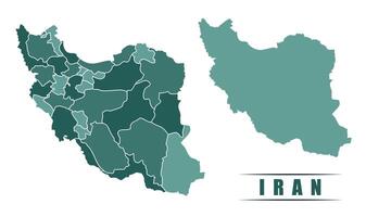 Iran simple flat political map with states border vector