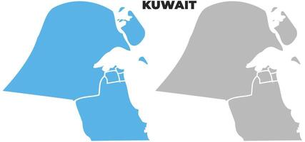 Kuwait simple maps flat illustration vector