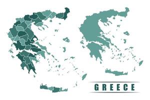 Greece simple flat political map with states border vector