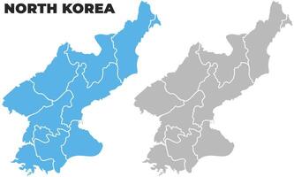 North Korea simple maps flat illustration vector
