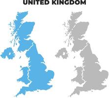 United Kingdom simple maps flat illustration vector
