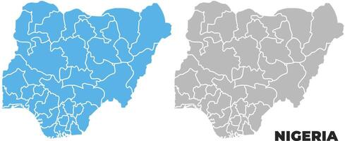 Nigeria simple maps flat illustration vector