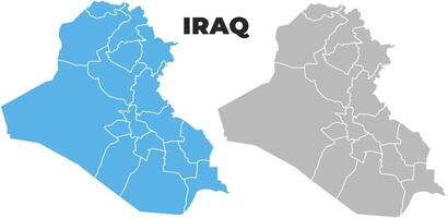 Iraq simple maps flat illustration vector