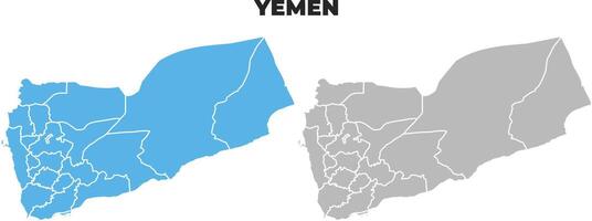 Yemen simple maps flat illustration vector