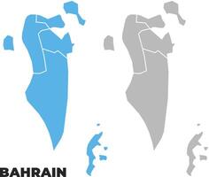 Bahrain simple maps flat illustration vector