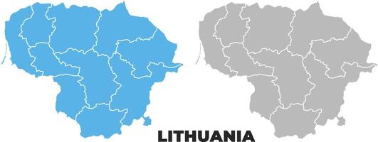 Lithuania simple maps flat illustration vector