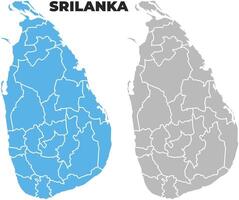 Srilanka simple maps flat illustration vector