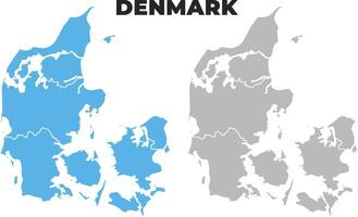 Denmark simple maps flat illustration vector