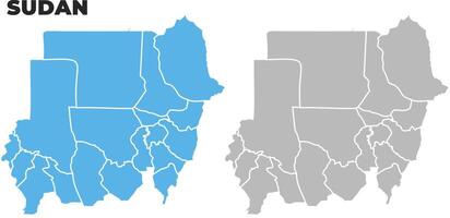 Sudan simple maps flat illustration vector