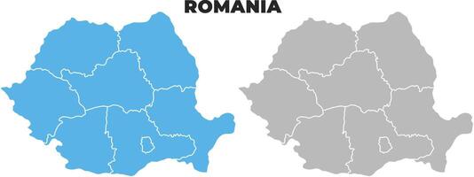 Romania simple maps flat illustration vector