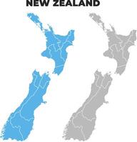 New Zealand simple maps flat illustration vector
