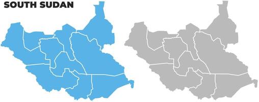 South Sudan simple maps flat illustration vector