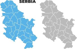 Serbia simple maps flat illustration vector