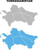 Turkmenistan simple maps flat illustration vector