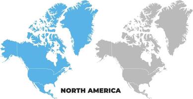 North America simple maps flat illustration vector
