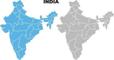 India simple maps flat illustration vector