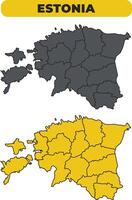 Estonia outline illustration map set vector