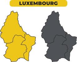 Luxembourg outline illustration map set vector