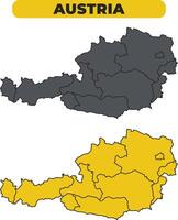Austria outline illustration map set vector