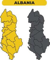 Albania outline illustration map set vector