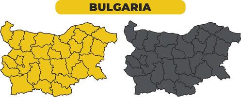 Bulgaria outline illustration map set vector