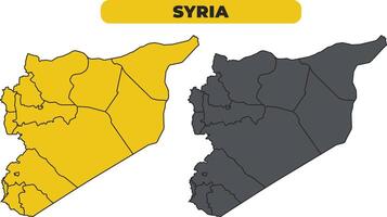 Syria outline illustration map set vector