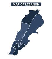 Map of Lebanon political map regions illustration vector