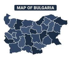 Map of Bulgaria political map regions illustration vector