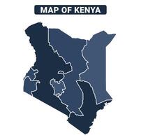 Map of Kenya political map regions illustration vector