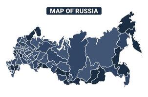 Map of Russia political map regions illustration vector