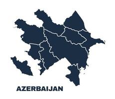 Azerbaijan map flat border outline vector