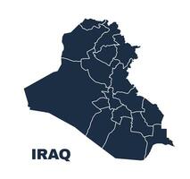 Iraq map flat border outline vector