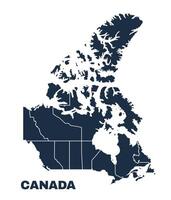 Canada map flat border outline vector