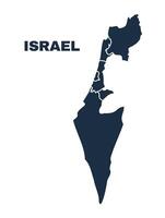 Israel map flat border outline vector