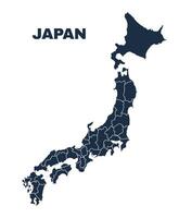 Japan map flat border outline vector